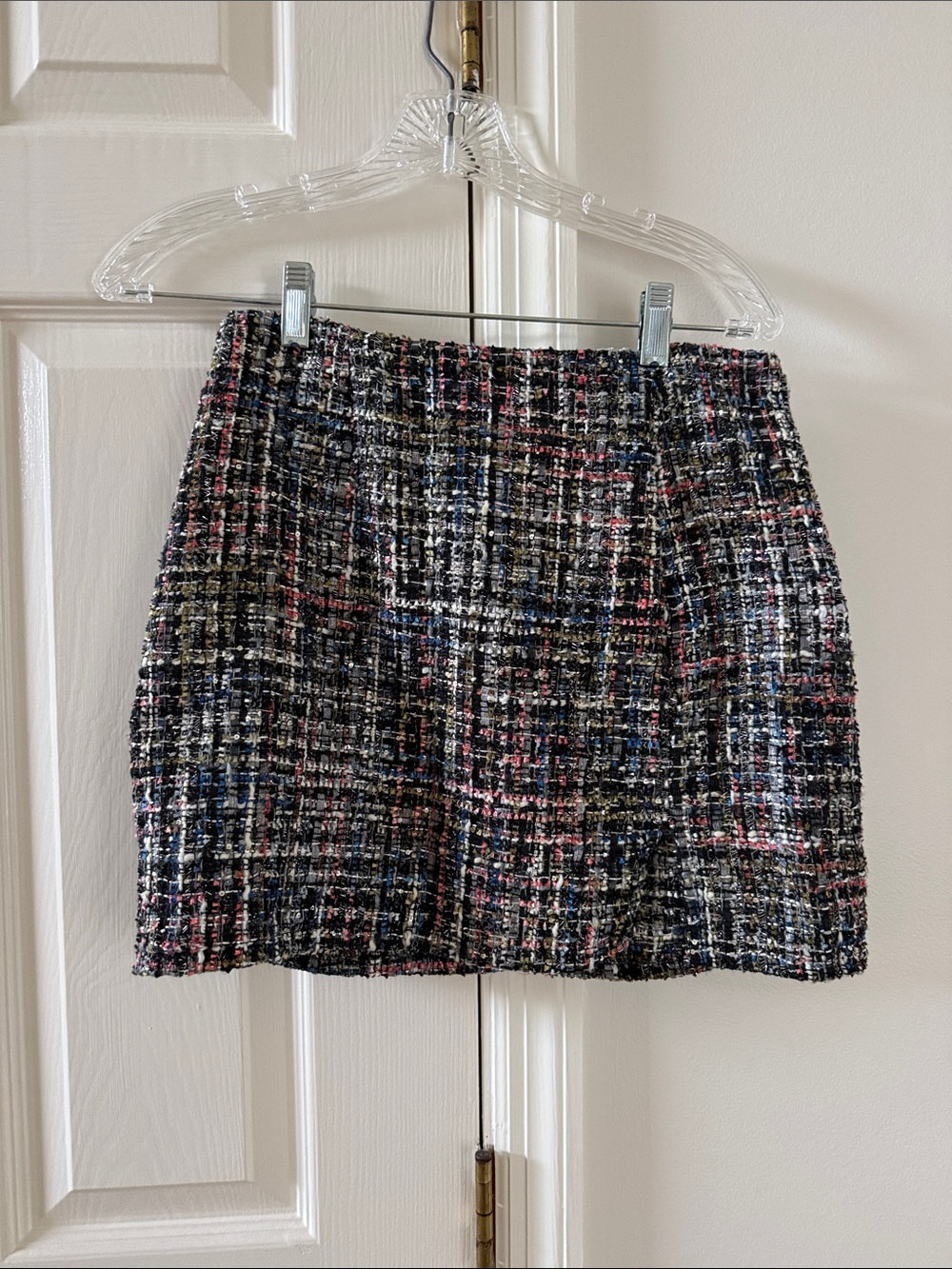 francesca’s multicolor tweed mini skirt